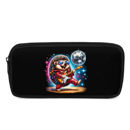 Disco Ball Guitar Hedgehog Pencil Cases