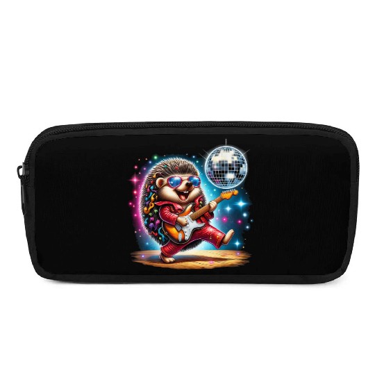 Disco Ball Guitar Hedgehog Pencil Cases