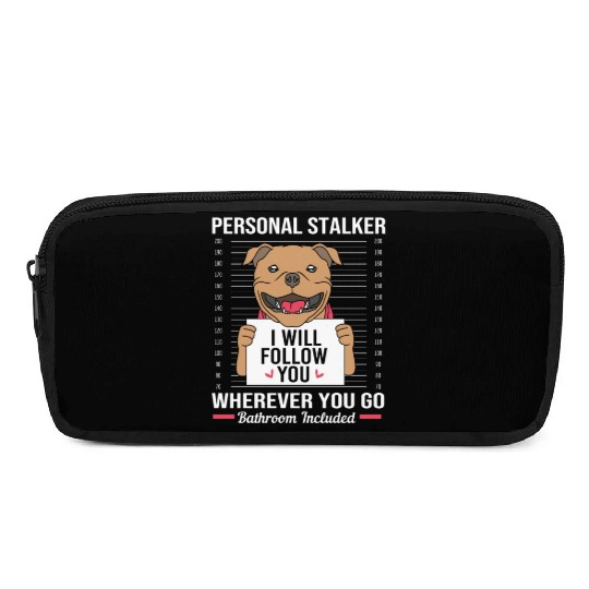Funny Staffordshire Bull Terrier Dog Mugshot Pencil Cases