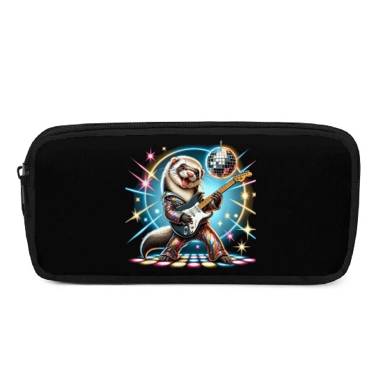 Disco Ball Guitar Ferret Pencil Cases