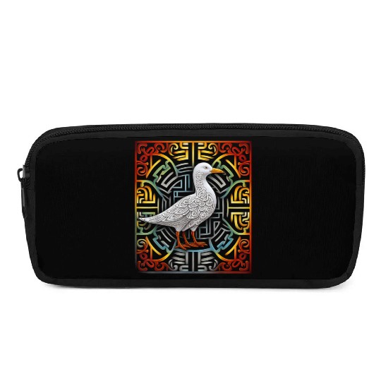 Seagull Mandala Graphic Illustration Pencil Cases