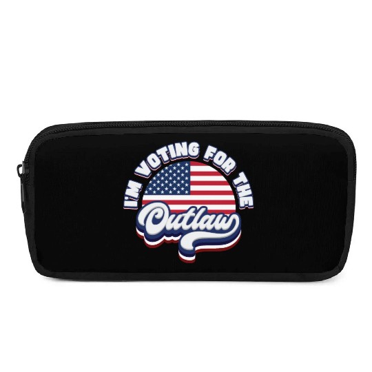 I'm Voting For The Outlaw - US Flag Pencil Cases