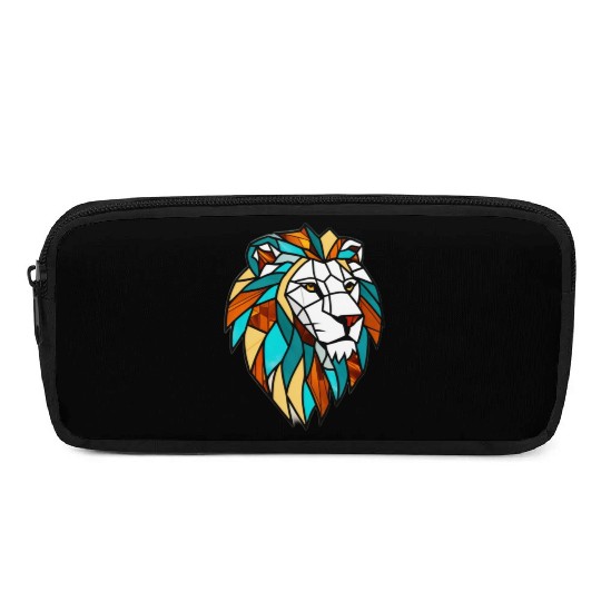 Geometric Lion Stained Glass Pencil Cases Disgin