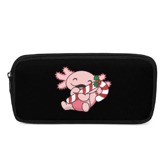Axolotl Christmas Candy Cane Sweet Axolotl Pencil Cases