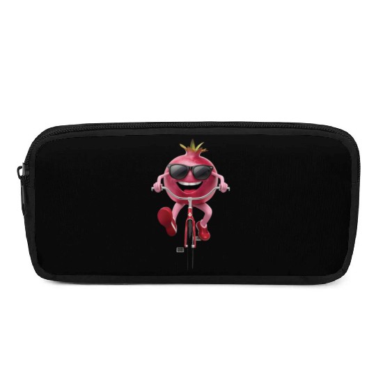 Pomegranate Cycling On Bike Realistic Pencil Cases