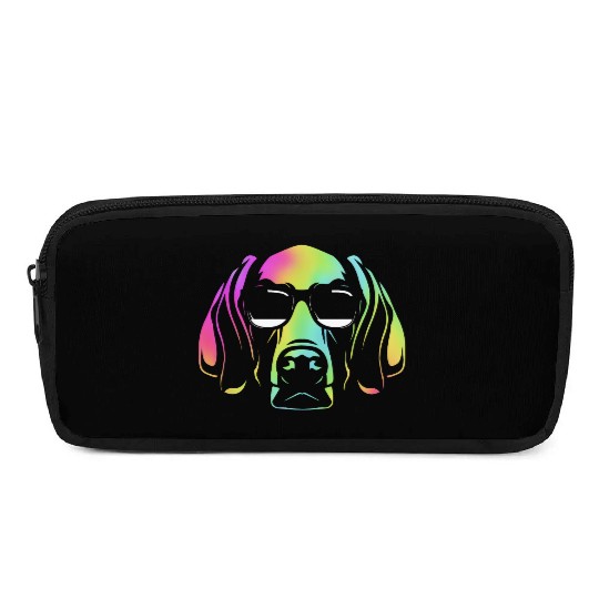 Colorful Weimaraner Dog Wearing Sunglasses Pencil Cases