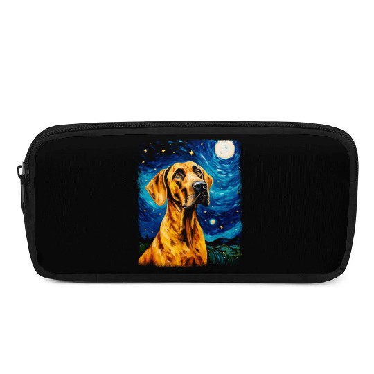 Great Dane Dog Starry Night Painting Pencil Cases
