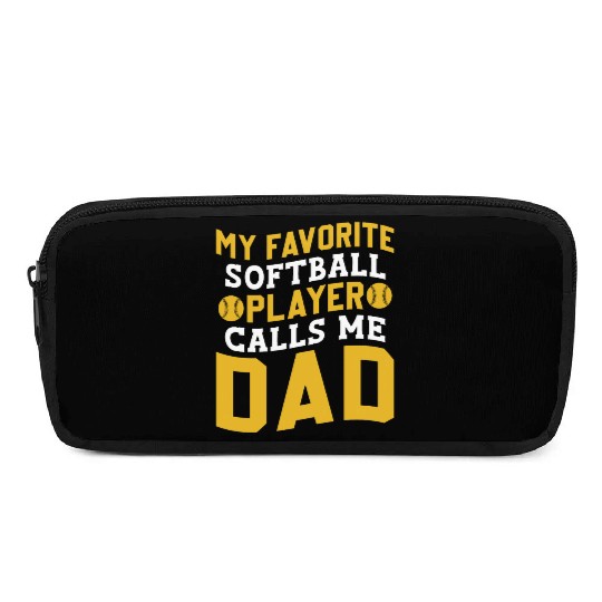 Calls Me Softball Dad Funny Daddy Father's Day Pencil Cases