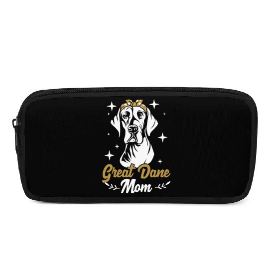 Cute Dog Mom Polka Dot Hair Bow Great Dane Mom Pencil Cases