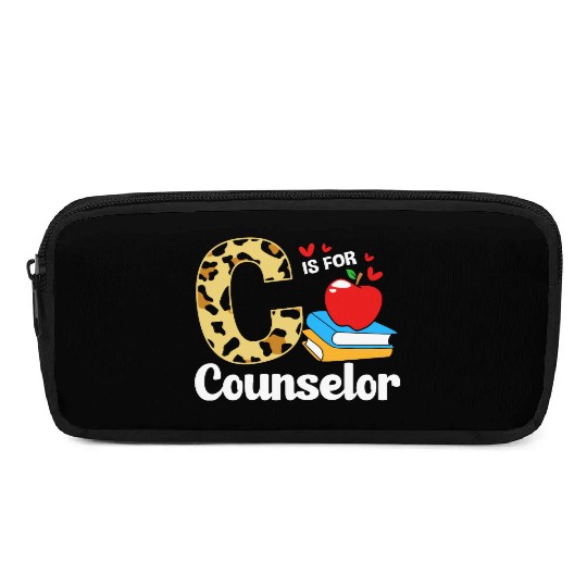 Leopard Print Back To School For School Counselor Pencil Cases