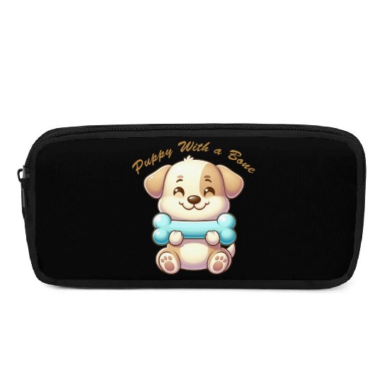 puppy with a bone Pencil Cases