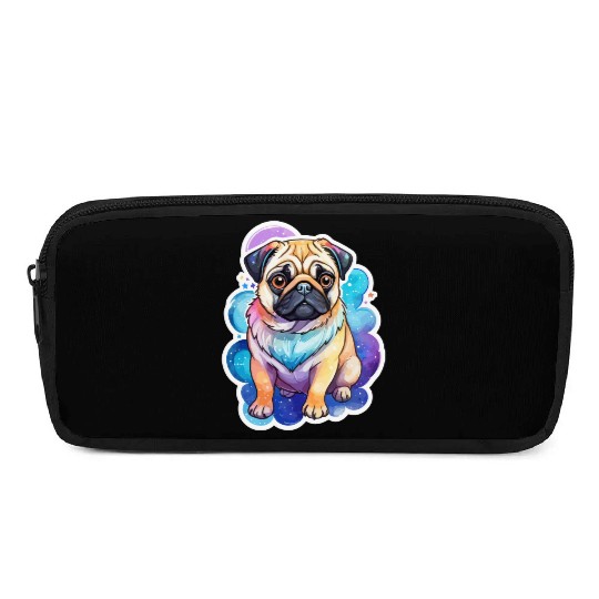 Pug Watercolor Pencil Cases