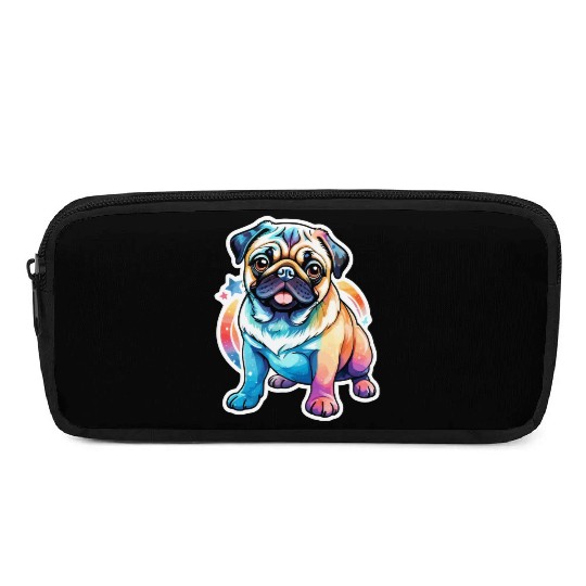 Pug Watercolor Pencil Cases