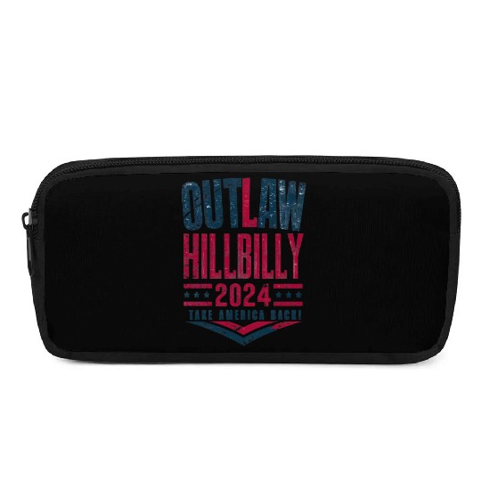 Vintage Elections Outlaw Hillbilly US Flag Pencil Cases