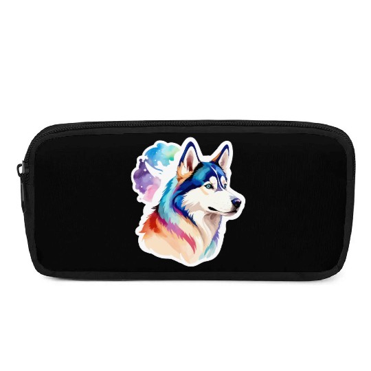 Siberian Husky Watercolor Pencil Cases