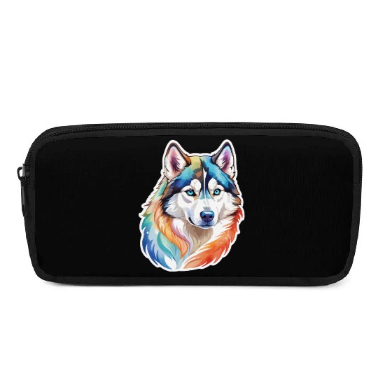 Siberian Husky Watercolor Pencil Cases
