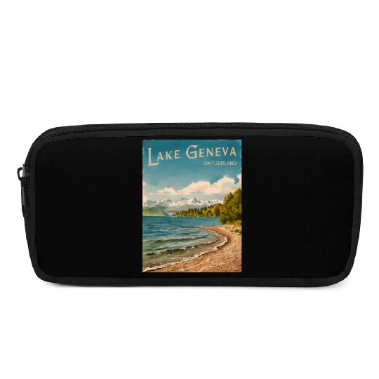 Vintage Travel Lake Geneva Switzerland Retro Pencil Cases