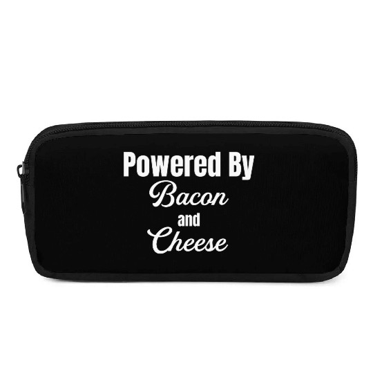 Powered By Bacon and Cheese Meaty Barbecue BBQ Pencil Cases