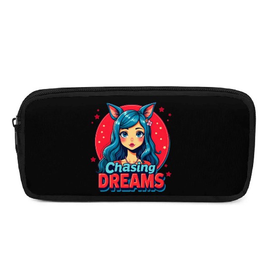 Anime Girl with Cat Ears Pencil Cases