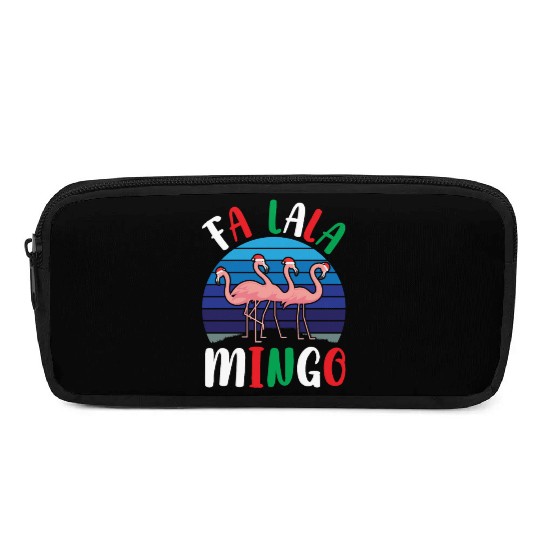Candy Cane Flamingoes Fa La La Mingo Flamingo Pencil Cases