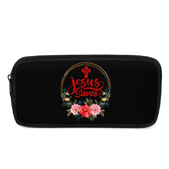 Jesus Saves Bible Text Love Jesus Christian Pencil Cases