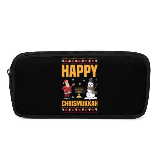 Happy Chrismukkah Funny Hanukkah Christmas Santa Pencil Cases
