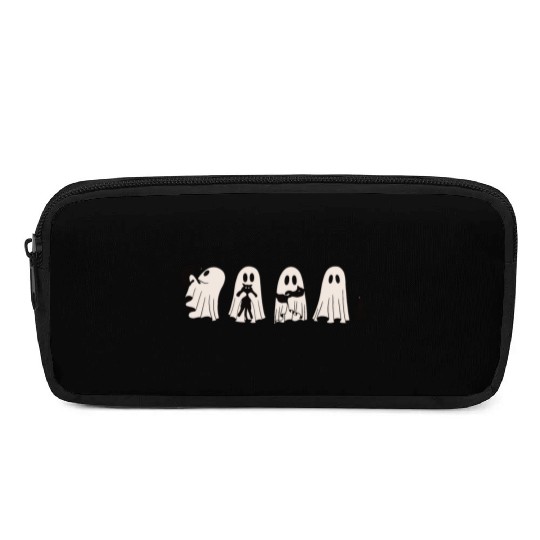 Funny Ghost Black Cat Spooky Season Trick Or Treat Pencil Cases