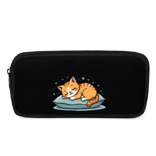 Cute Cat Nap Lover Funny Sleepy Naptime Humor Pencil Cases