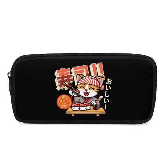 Sushi Chef Cat Adorable Culinary Cat Design Pencil Cases