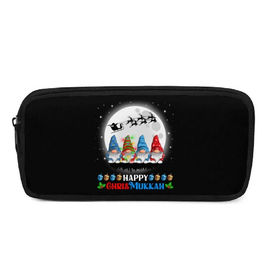 Happy Chrismukkah Gnomes Christmas Hanukkah Pencil Cases