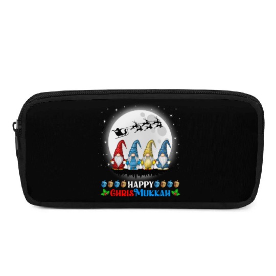 Happy Chrismukkah Gnomes Christmas Hanukkah Pencil Cases