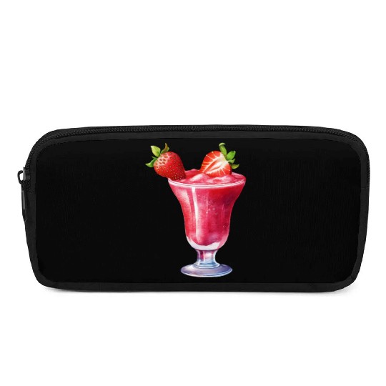 Watercolor Strawberry Cocktail Drink Pencil Cases