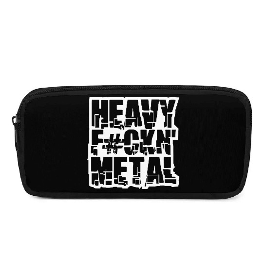 Heavy F#ckin' Metal Hard Rock Fun Music Text Quote Pencil Cases