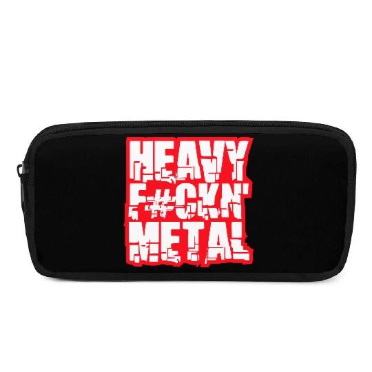 Heavy F#ckin' Metal Hard Rock Fun Music Text Quote Pencil Cases