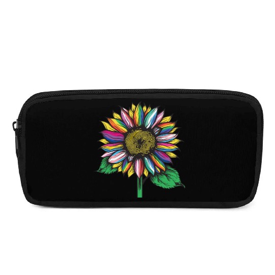 LGBTQ sunflower rainbow flags Diversity Human Righ Pencil Cases