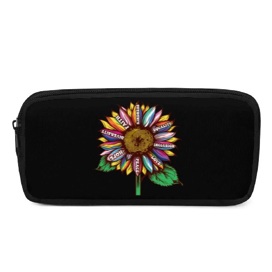 lgbtq sunflower rainbow flags Diversity Human Righ Pencil Cases