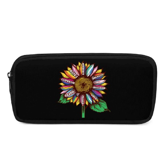 lgbtq sunflower rainbow flags Diversity Human Righ Pencil Cases