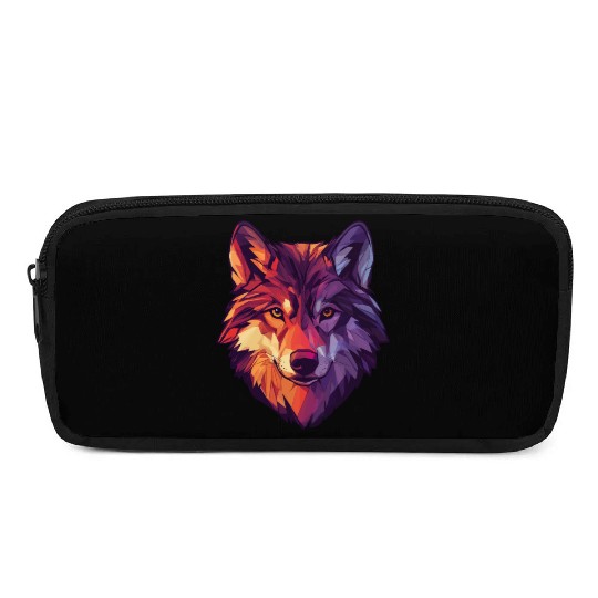 Floral Wolf Vintage Flowers Wolf Face for Wolves Pencil Cases
