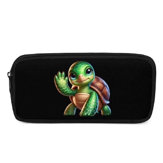 Adorable Waving Turtle Pencil Cases