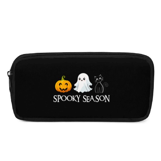 Spooky Season Halloween Pumpkin Cute Cat Paw Ghost Pencil Cases