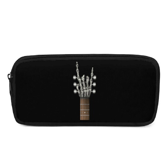 Rock On Guitar Neck Skeleton Hand Sign Rock & Roll Pencil Cases