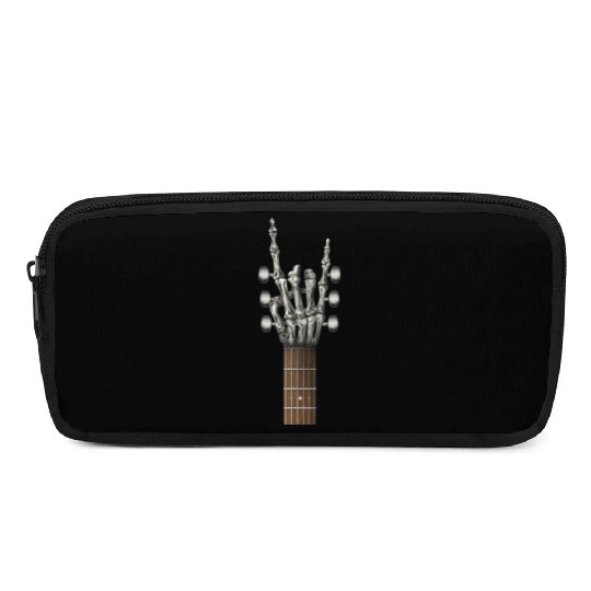 Rock On Guitar Neck Skeleton Hand Sign Rock & Roll Pencil Cases