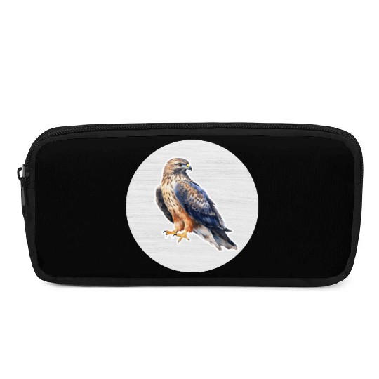 Hawk Watercolor Drawing Pencil Cases