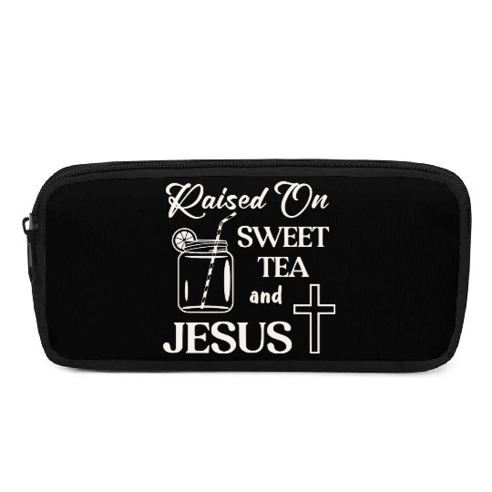 Raised On Sweet Tea And Jesus LIKE US ON FACEBOOK Pencil Cases