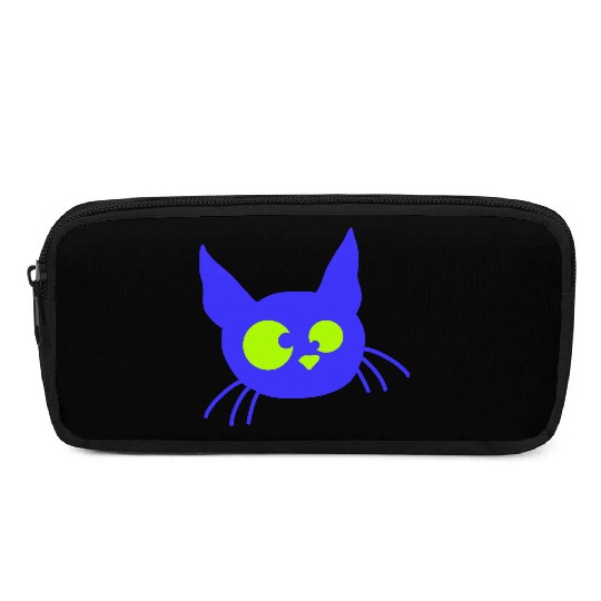Crazy Cat Squinting Funny Eyes Grimace Fun Cartoon Pencil Cases