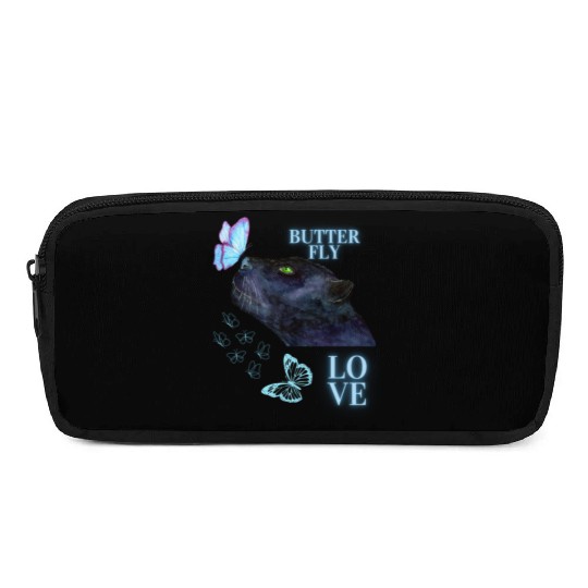 black panther lover butterfly Pencil Cases