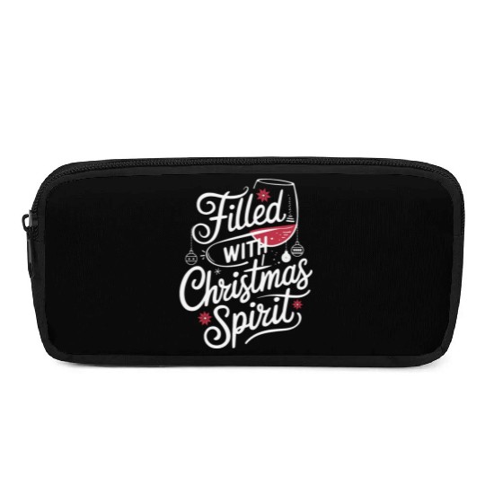 Filled With Christmas Spirit Festive Wine Pencil Cases