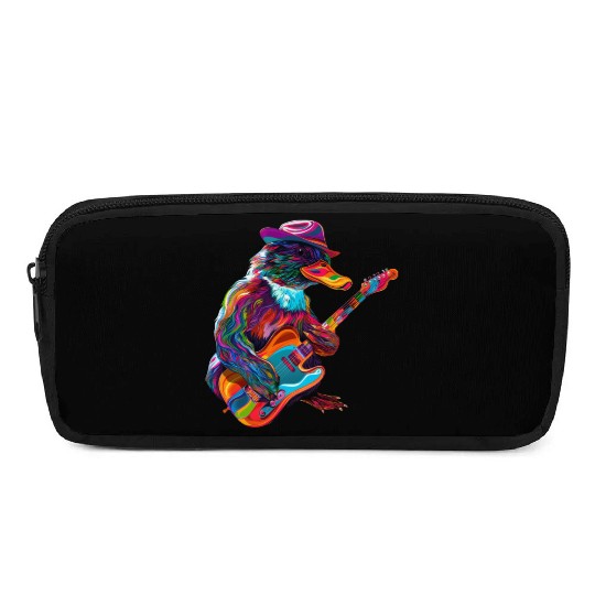 Platypus Mammal Guitar Cowboy Hat Popart Pencil Cases