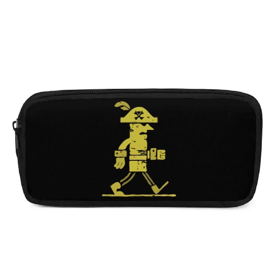 Playful Minimalist Pirate Pencil Cases in Bright Yellow
