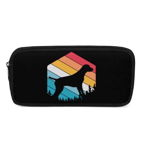 Retro Dog Silhouette German Shorthaired Pointer Pencil Cases